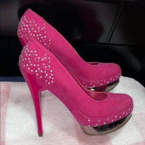 Pink high heel shoes